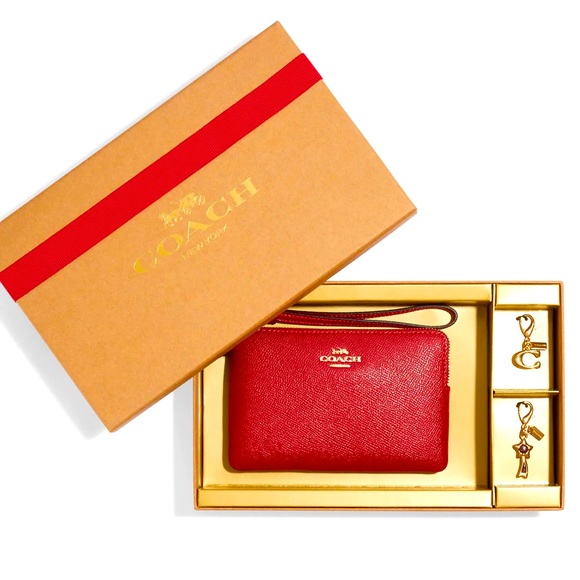 Coach Handbags - NWT‎ Coach Boxed Corner Zip Wristlet With Charm Included